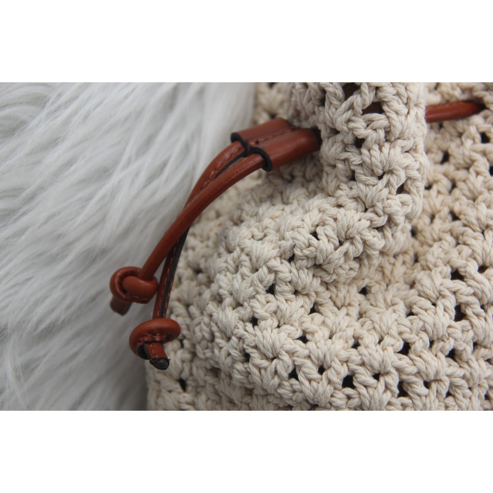 PATRICIA NASH Cantinella Crochet Bamboo Handle Satchel Bag Purse Grannycore - Picture 7 of 12